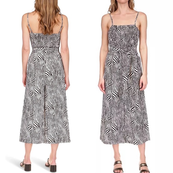 MICHAEL MICHAEL KORS Zebra-Print
Smocked Jumpsuit size Petite medium P/M MP PM - Picture 3 of 7